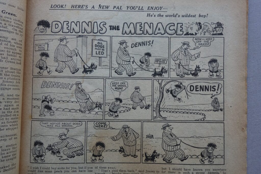Beano No. 452 cover dated 17th March 1951 - First Dennis the Menace