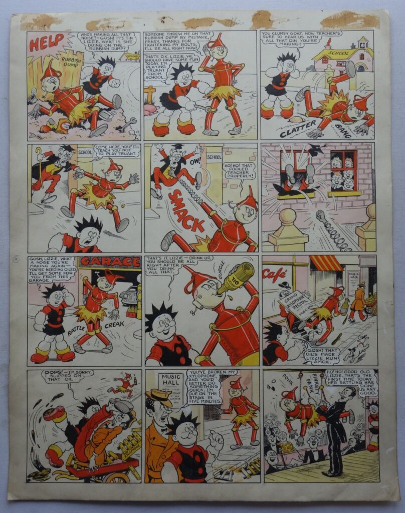 Rare "Pansy Potter" original art for the Beano by James Clark published in the Beano in the 1950s. Issue number unknown.Phil-Comics say Pansy Potter artwork rarely turns up on the open market.