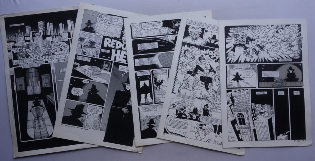 Mike Higgs Original "Cloak" Comic Artwork for Lew Stringer's Brickman Special, published by Harrier Comics in 1986