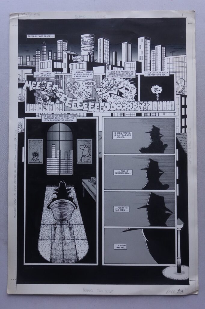 Mike Higgs Original "Cloak" Comic Artwork for Lew Stringer's Brickman Special, published by Harrier Comics in 1986 © Mike Higgs