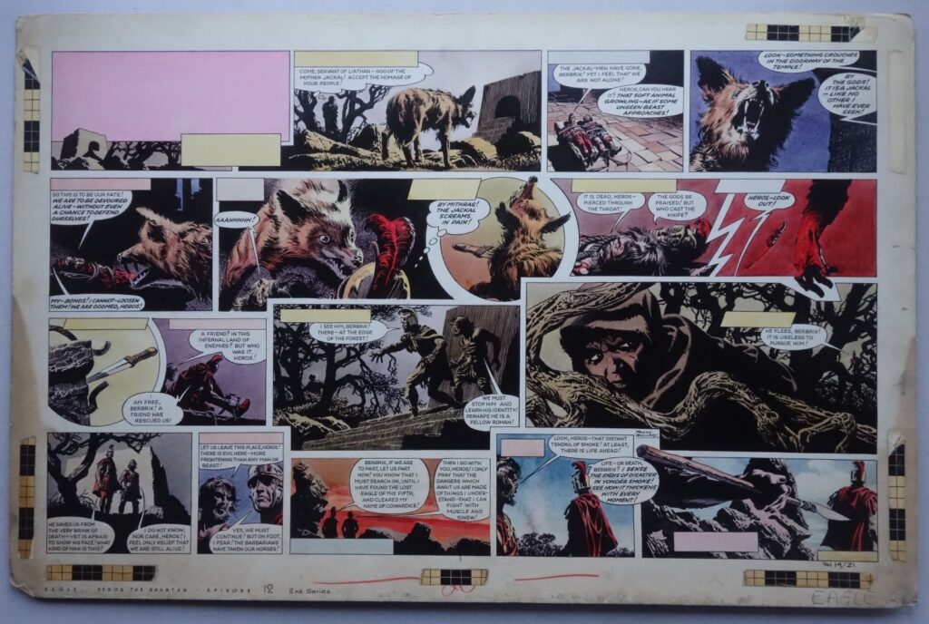 Heros the Spartan original art by Frank Bellamy for Eagle Volume 14 No. 21 (1963)