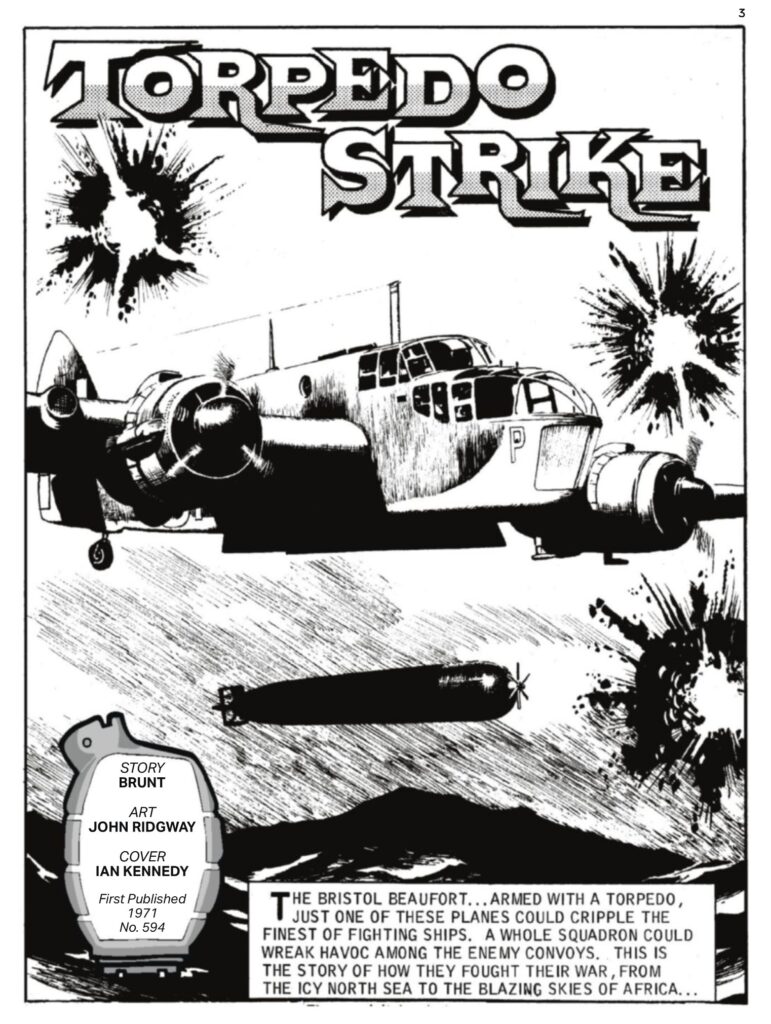 Commando 5912 (Gold): Torpedo Strike Story: Brunt | Art: John Ridgway | Cover: Ian Kennedy First published 1971 as No. 594