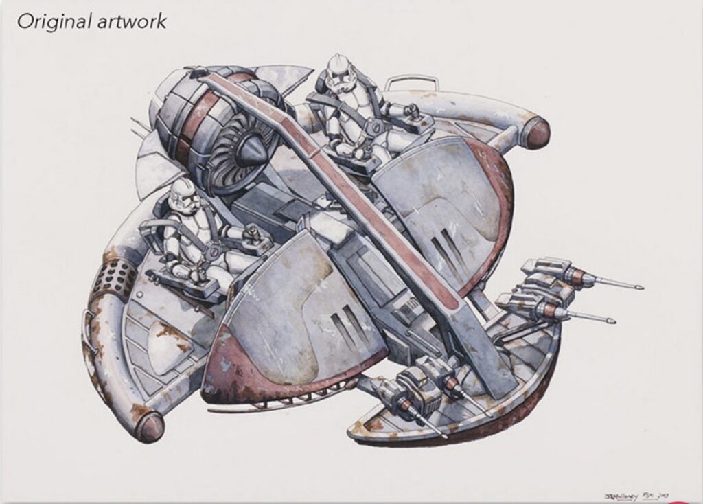 John R. Mullaney Collection: Hand-Illustrated and Painted "Clone Swamp Speeder"