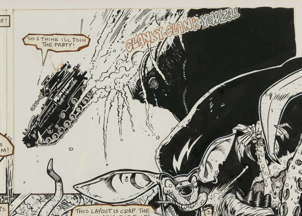 Deadline No. 1, Page 3 Original art 1st Appearance of Tank Girl & The Tank (Deadline Productions, 1988)