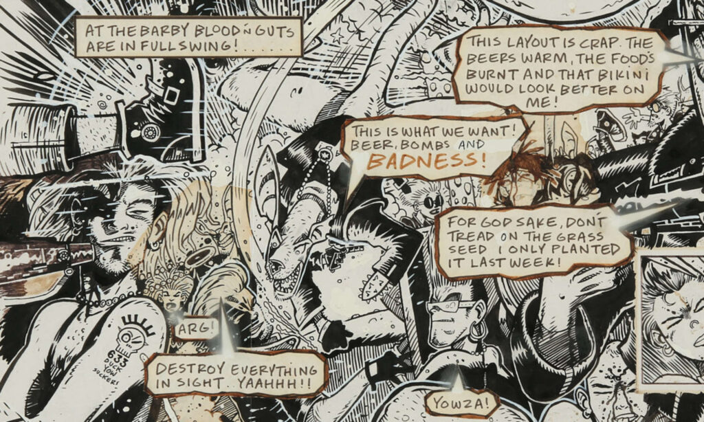 Deadline No. 1, Page 3 Original art 1st Appearance of Tank Girl & The Tank (Deadline Productions, 1988)