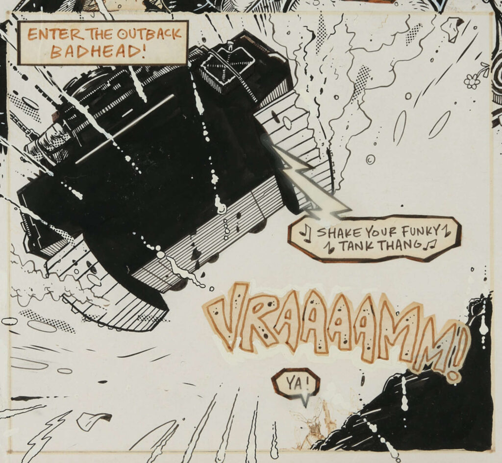 Deadline No. 1, Page 3 Original art 1st Appearance of Tank Girl & The Tank (Deadline Productions, 1988)