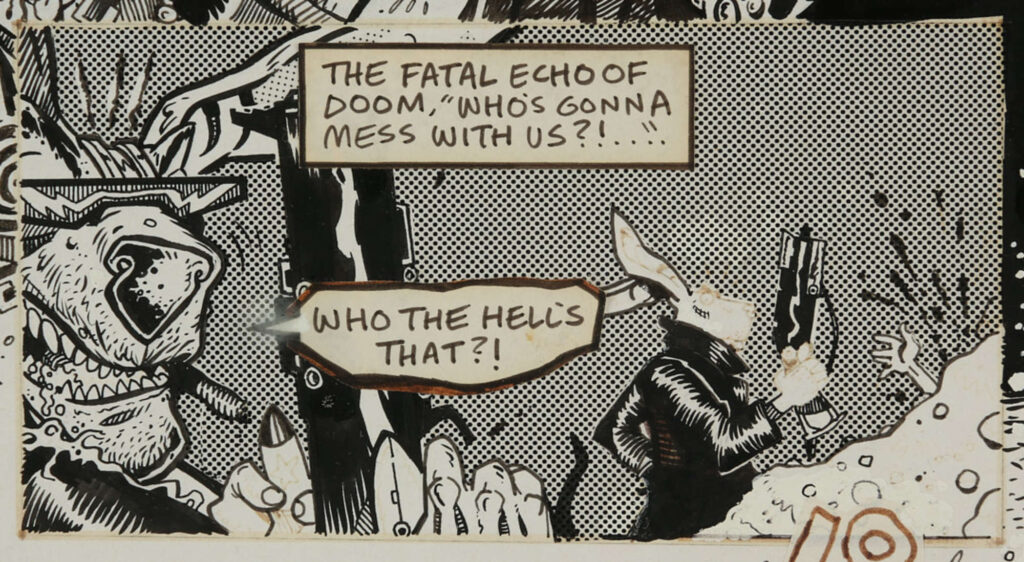 Deadline No. 1, Page 3 Original art 1st Appearance of Tank Girl & The Tank (Deadline Productions, 1988)