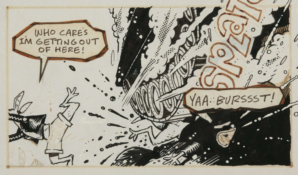 Deadline No. 1, Page 3 Original art 1st Appearance of Tank Girl & The Tank (Deadline Productions, 1988)