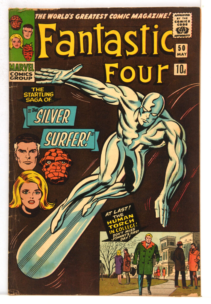 Fantastic Four No. 50 - featuring classic Silver Surfer vs Galactus Battle (Marvel Comics 1966)