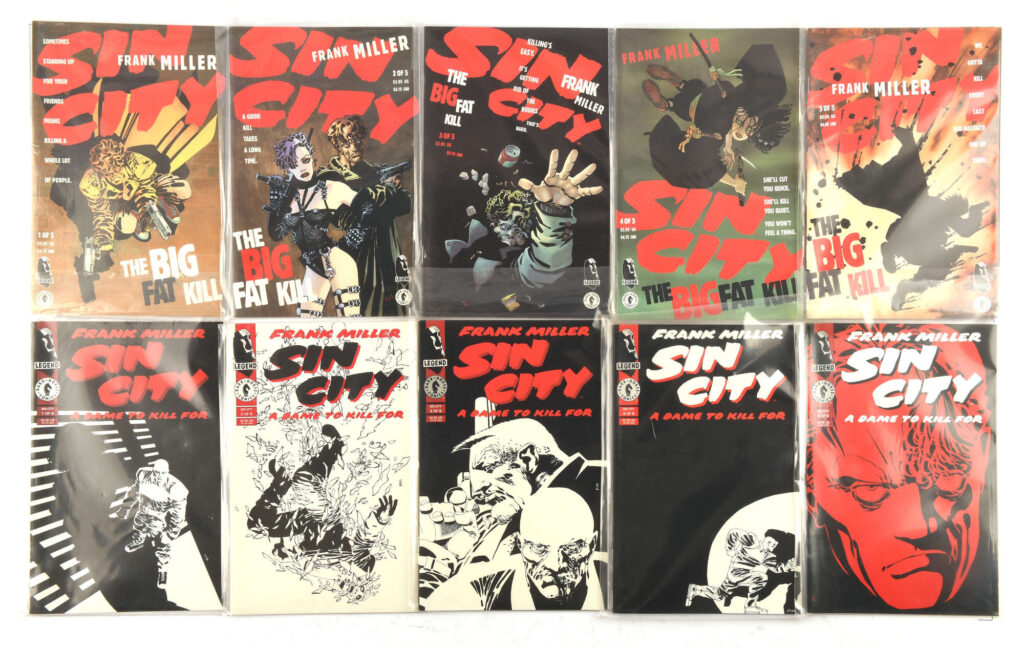 Sin City and 300 - a group of 35 comics by Frank Miller including complete series, one-shots and specials in High-Grade condition (DC Comics, 1995 onwards)