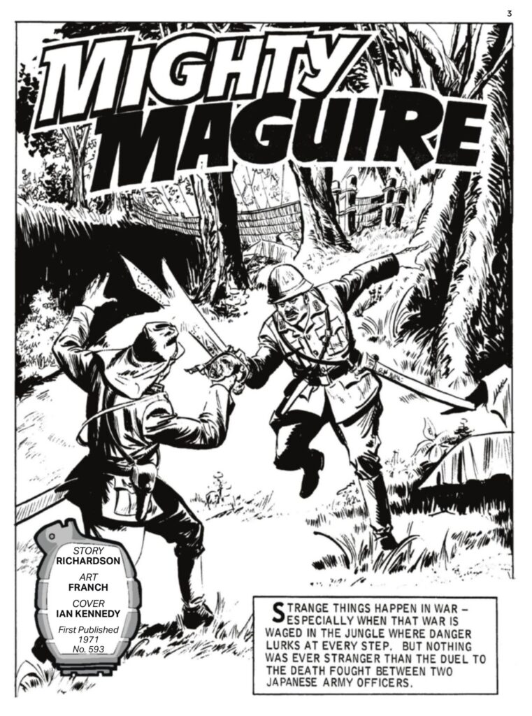 Commando 5916 (Gold): Mighty Maguire Story: Richardson | Art: Franch | Cover: Ian Kennedy First published 1971 as No. 593