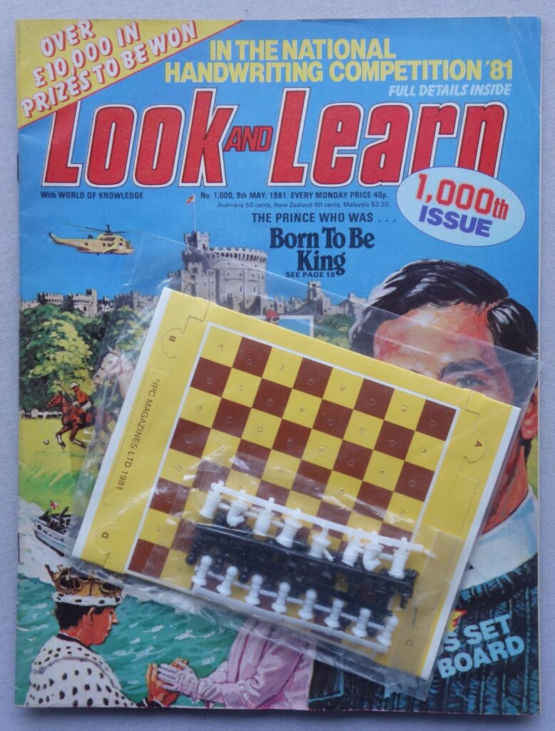 Look and Learn No. 1000 cover dated 9th May 1981 With Free Gift - Chess Set