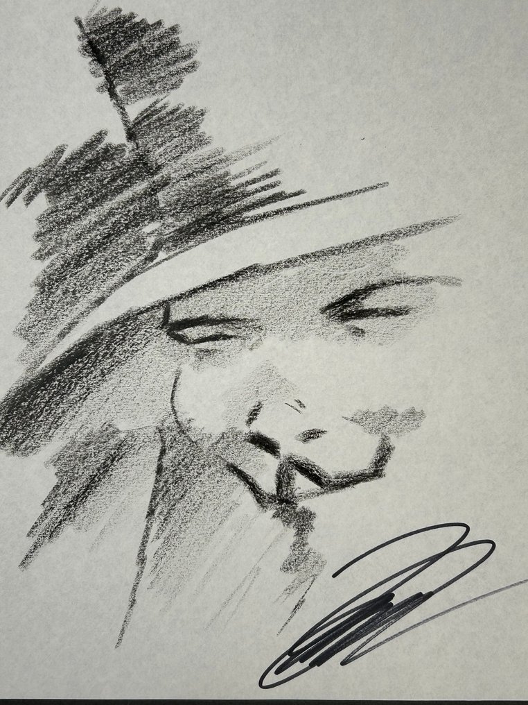 A very nice dedicated drawing of V from V for Vendetta, drawn and signed by David Lloyd