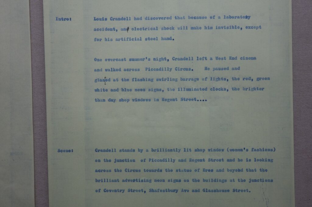 The Steel Claw Comic Strip Script from Valiant Annual 1965 David Motton