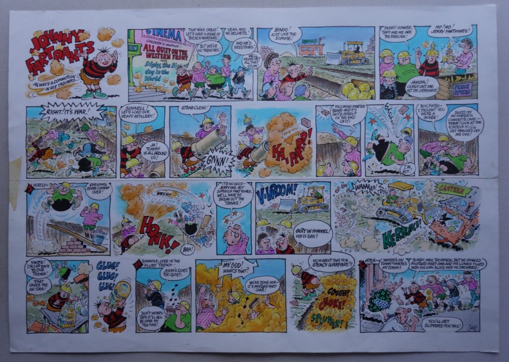 Viz Johnny Fartpants Original Artwork by Brian Walker - "All Quiet on the Western Front"