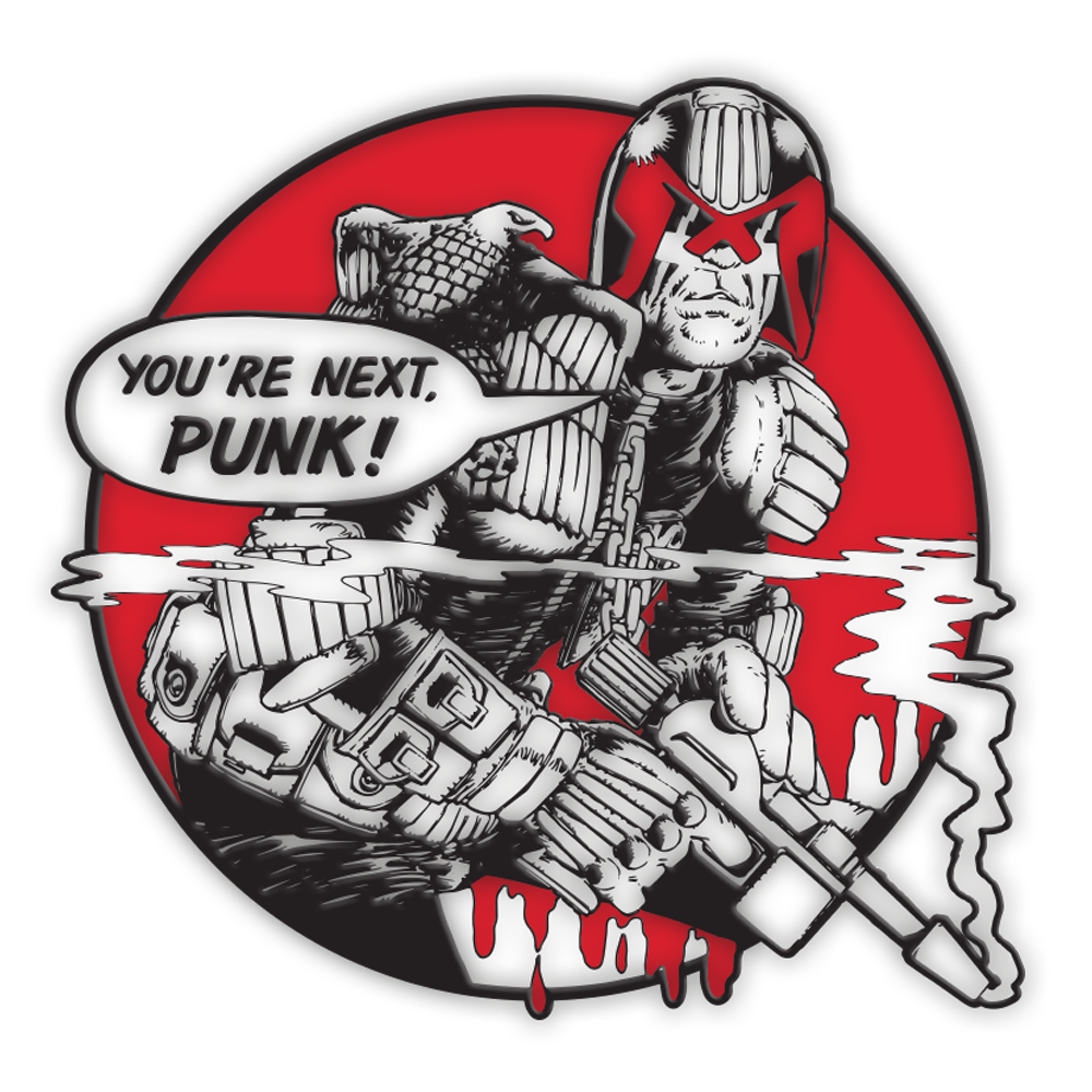 2000Ad/ Rebellion - Exclusive Forbidden Planet Merchandise 2025 - 2000 AD: Judge Dredd: Enamel Pin Badge: You’re Next, Punk!