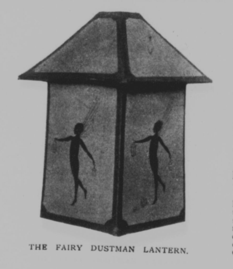 The Fairy Dustman lantern as featured in The Queen, Saturday 14th January 1922, available from shops such as the Artistic Shade Company, 148, Kensington High Street, London