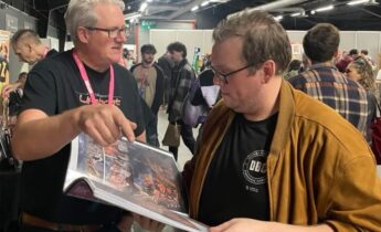 Adam Stone (right) with Ben Cullis of The77 Publishing at Thought Bubble last month. Photo courtesy Ben Cullis
