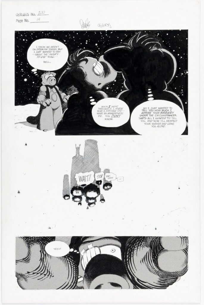 Cerebus #200 art by Dave Sim