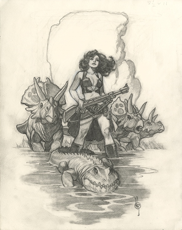 Mark Schultz - Hannah Dundee from Xenozoic Tales Illustration Original Art (undated)
