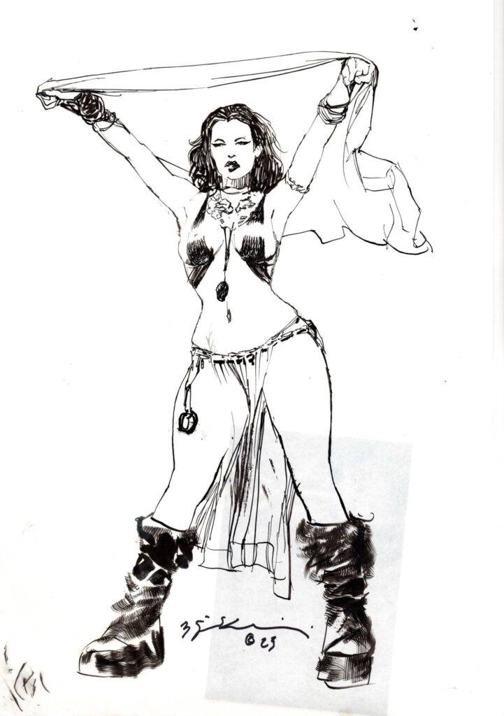 Barbarian Woman Illustration Original Art (2023) by Bill Sienkiewicz