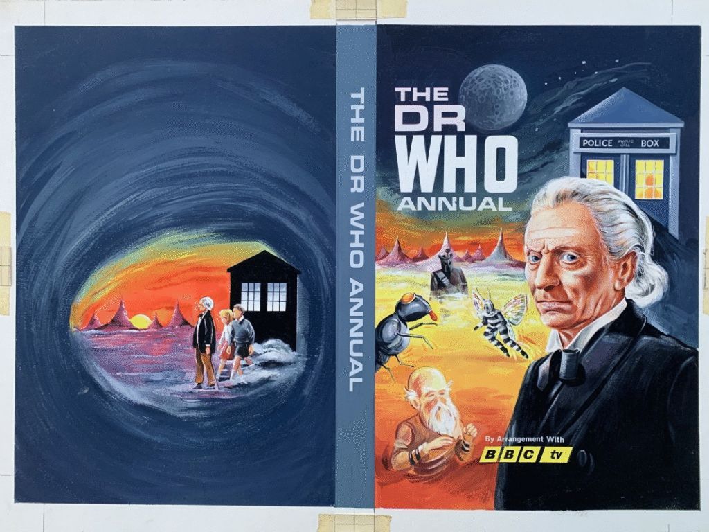 The art for the cover of the very first Doctor Who Annual by Stanley Freeman via Matt Carter on Comic Art Fans