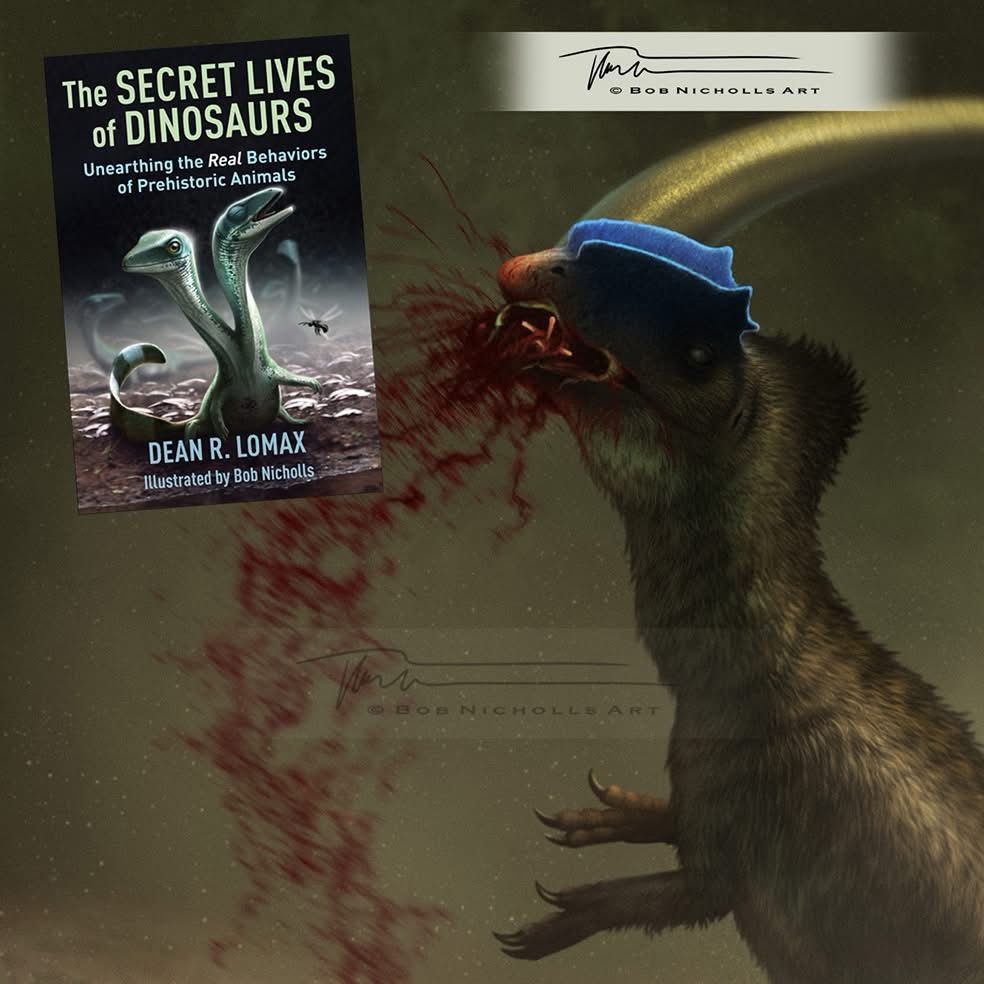 The Secret Lives of Dinosaurs: Unearthing the Real Behaviors of Prehistoric Animals by Dean R. Lomax, illustrated by Robert Nicholls Art by and ©️ Bob Nicholls Art