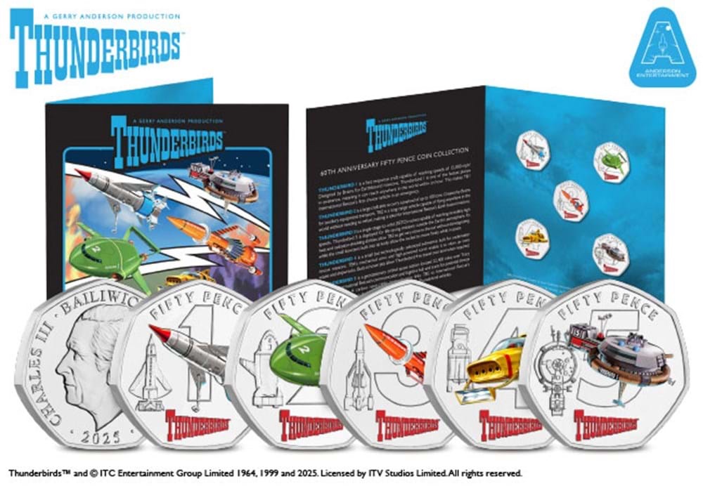 The Westminster Collection’s Thunderbirds 50p official coins designed by Lee Sullivan