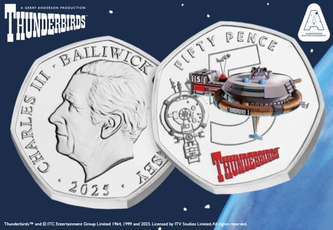 The Westminster Collection’s Thunderbirds 50p official coins designed by Lee Sullivan