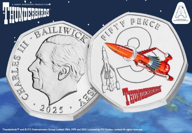 The Westminster Collection’s Thunderbirds 50p official coins designed by Lee Sullivan