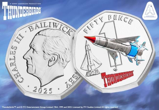 The Westminster Collection’s Thunderbirds 50p official coins designed by Lee Sullivan