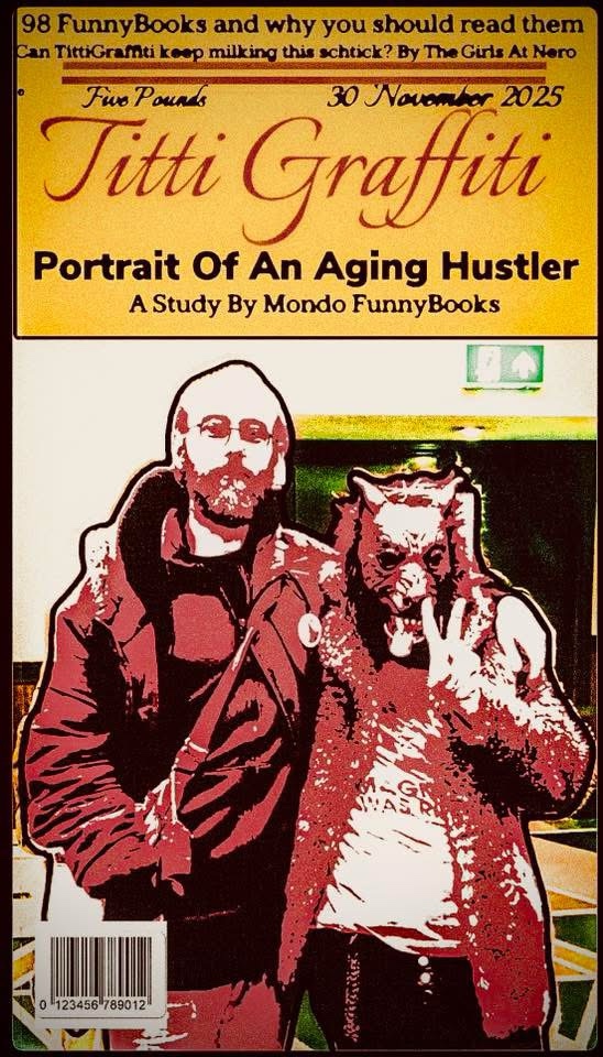 Nevs Coleman on the upcoming cover of Titti Graffiti #6, taken at the London Comic Mart 30th November 2025