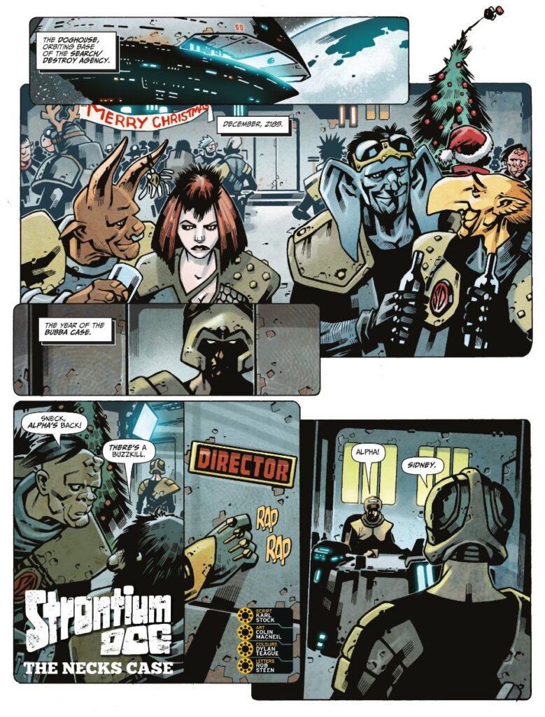 2000AD Prog 2463 - STRONTIUM DOG // THE NECKS CASE by Karl Stock (Writer) Colin MacNeil (Artist) Dylan Teague (Colourist) Rob Steen (Letterer)