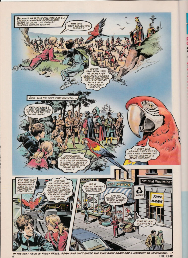 “Time Bank” Episode One - art by Mike Noble for NatWest Piggy Press