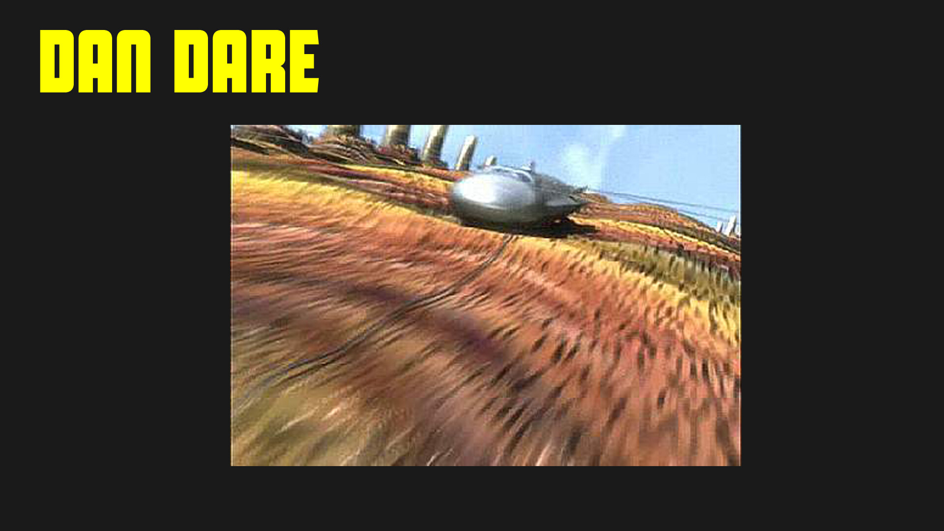 Dan Dare Animated Series - FX shot by Peter Profetto -  The Anastasia, riding on the back of a giant Saturn sky creature
