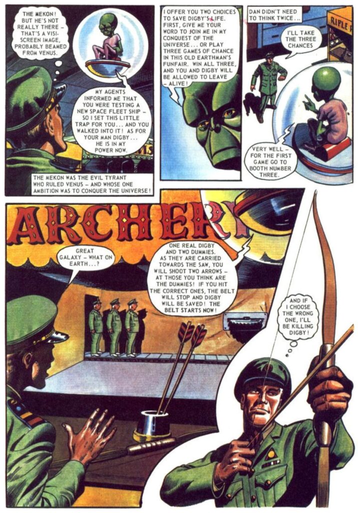 "The Funfair of Death" for the 1971 Eagle Annual, republished in 1991, art by Eric Eden