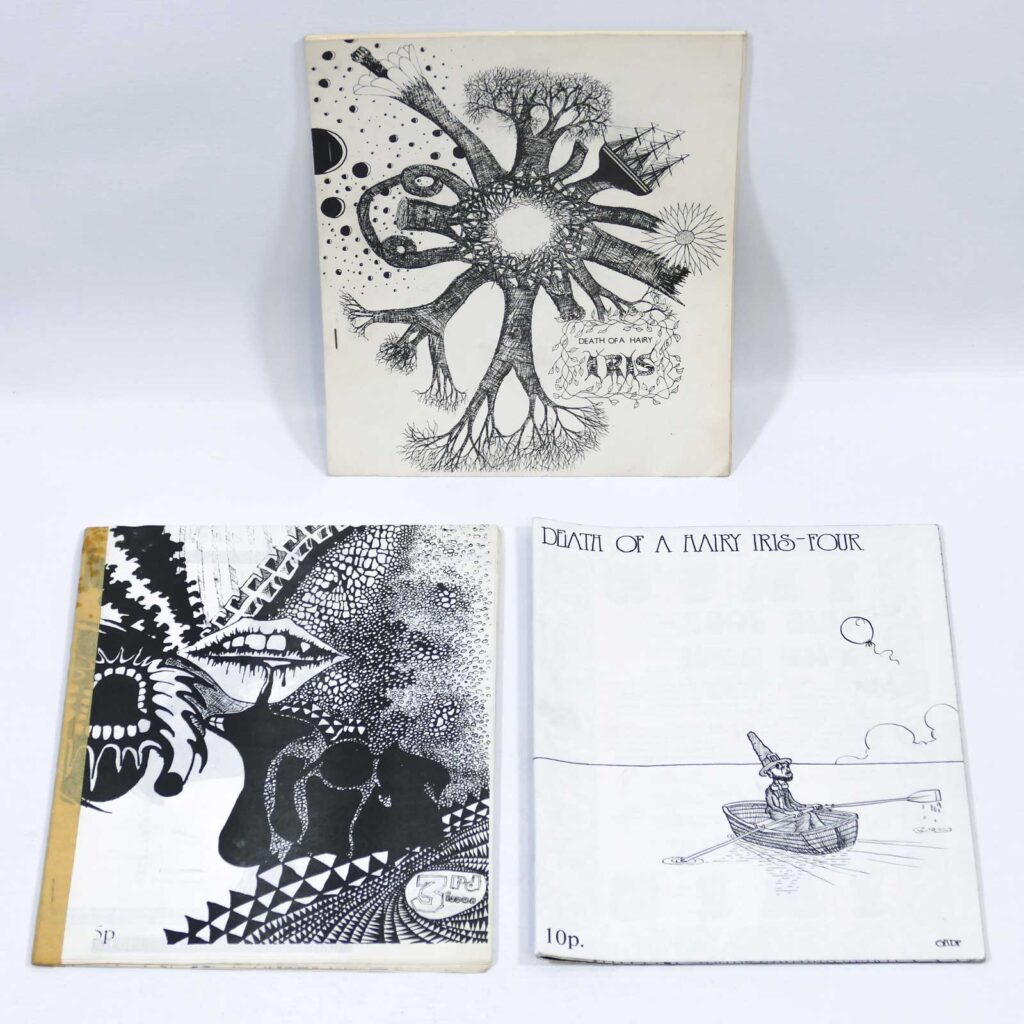 Copies of the rare British zine "Death of a Hairy Iris", including Issue One, believed published in the 1970s