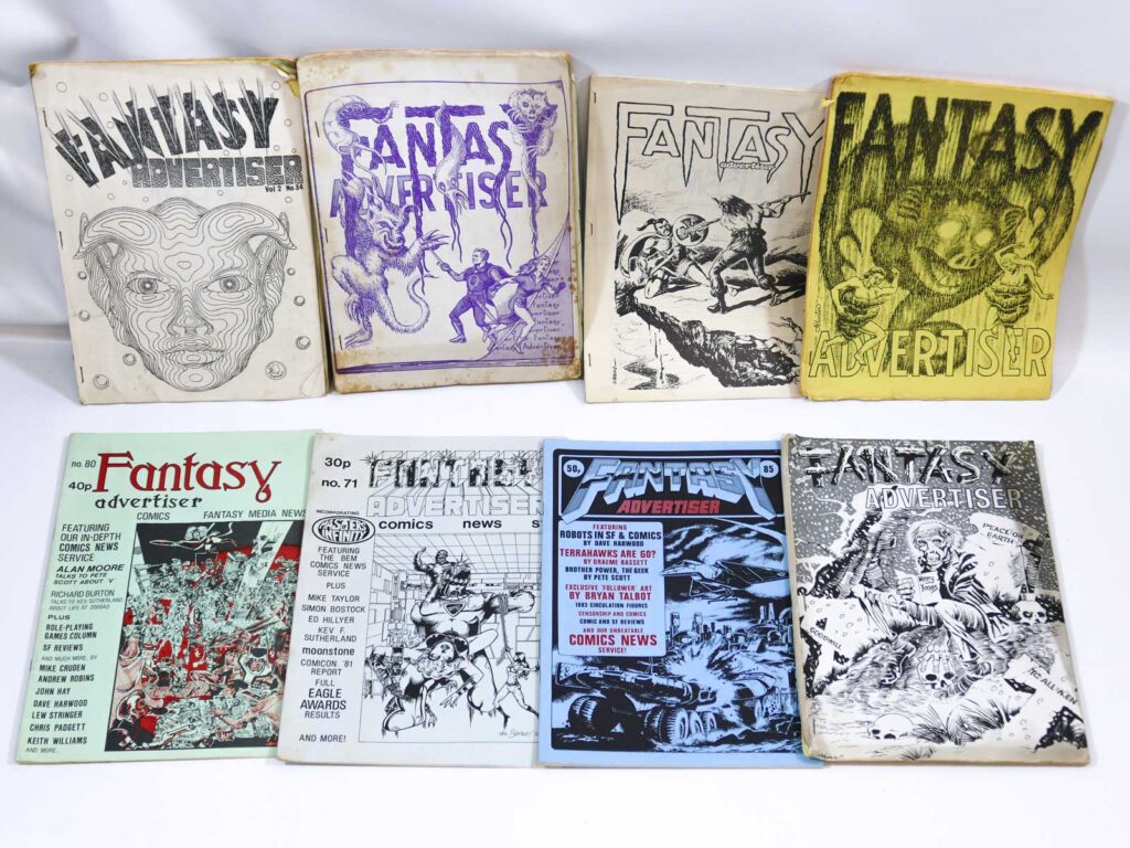 A mixed lot featuring issues of Fantasy Advertiser, one of Britain's leading comic zines in its day