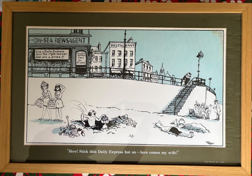 Carl Giles framed one-off print 1978 from Daily Express building Fleet Street