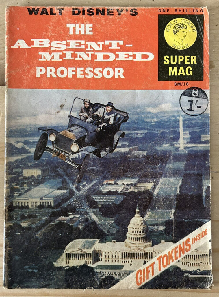 • Gold Token Super Mag 18 The Absent-Minded Professor (September 1964)
Reprinted from: Dell: Four Color #1199 – Walt Disney’s The Absent Minded Professor, 1961