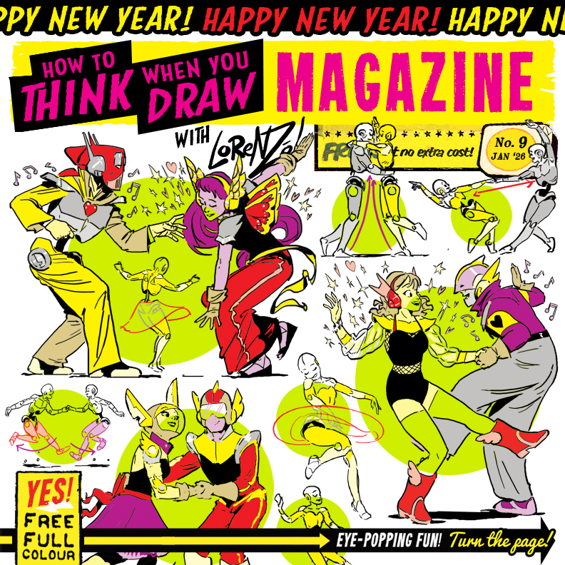 How to THINK When You Draw digital magazine #9 cover by Lorenzo Etherington