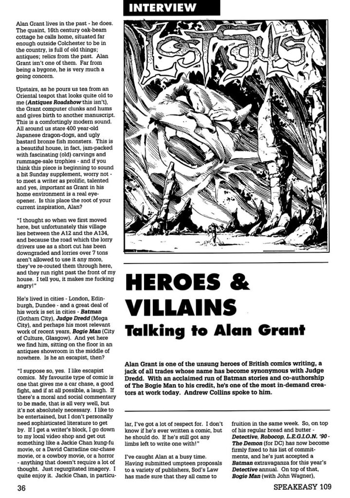 Speakeasy #109 (1990) - Sample Pages - Alan Grant
