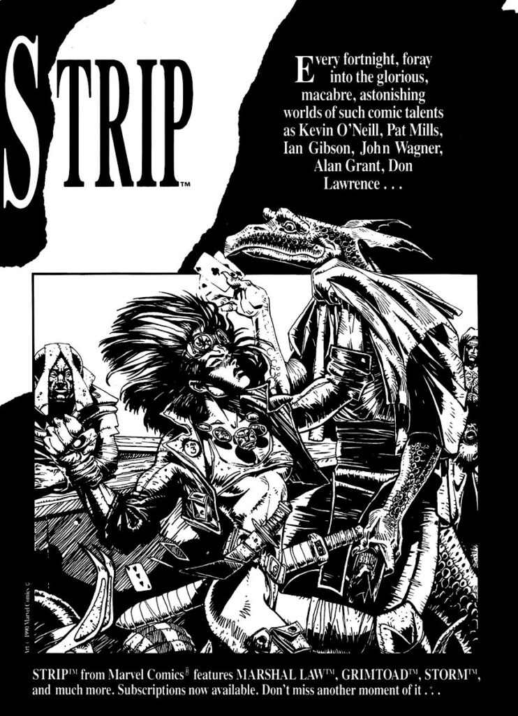 Speakeasy #109 (1990) - STRIP Magazine ad (Marvel UK)