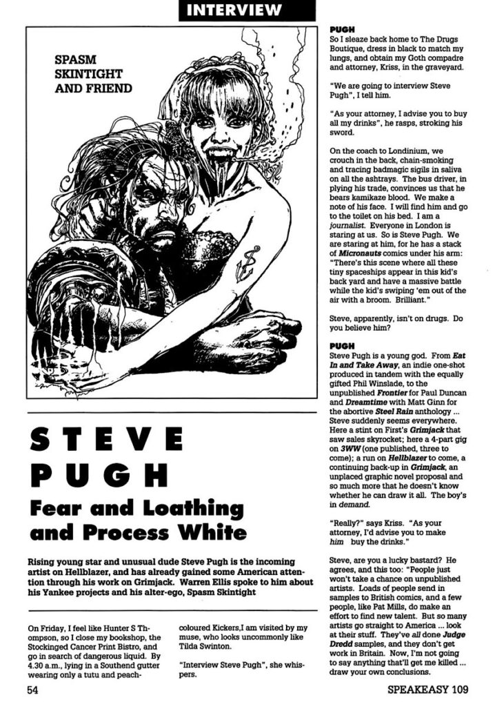 Speakeasy #109 (1990) - Sample Pages - Steve Pugh