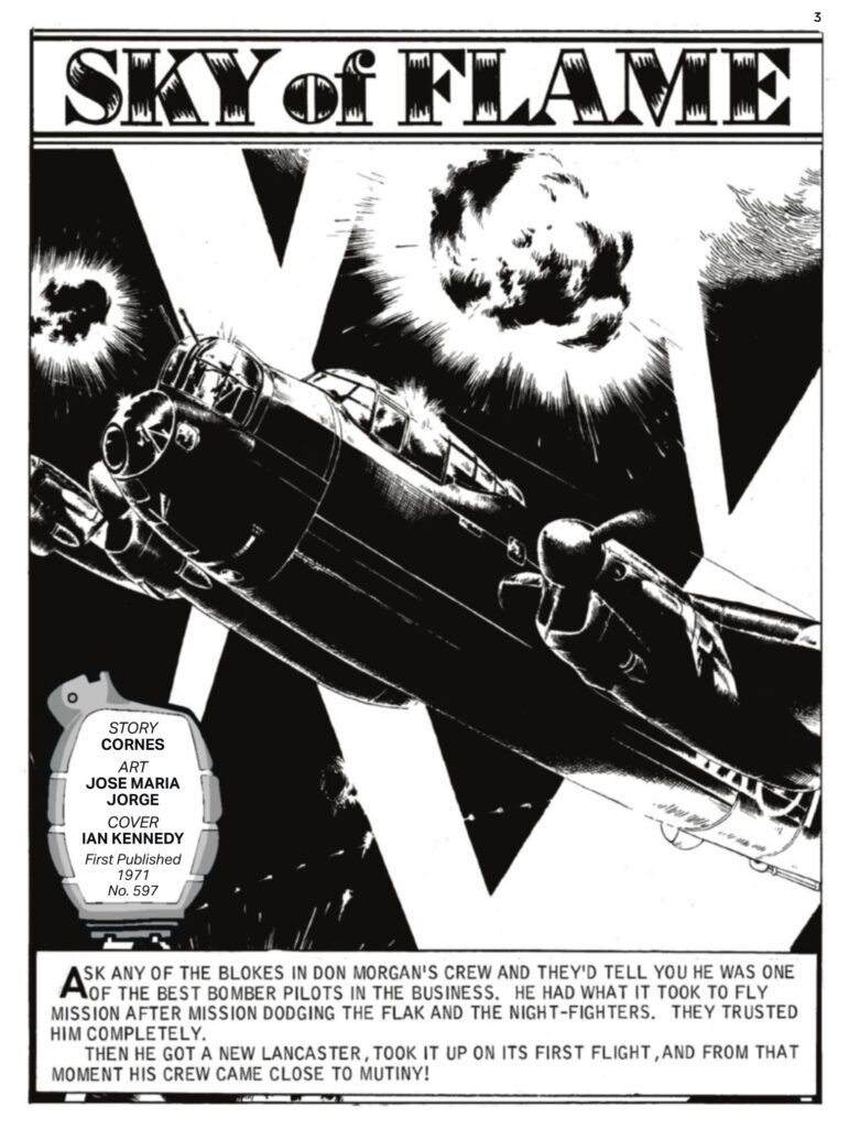 Commando 5928 (Gold Collection): Sky of Flame
Story: Cornes
Art: Jose Maria Jorge
Cover: Ian Kennedy
First published 1971 as No. 597