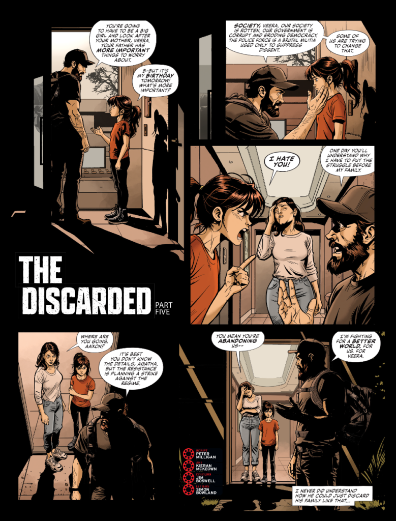 2000AD Prog 2467 - THE DISCARDED
By Peter Milligan (Writer) Kieran McKeown (Artist) Jim Boswell (Colourist) Simon Bowland (Letterer)