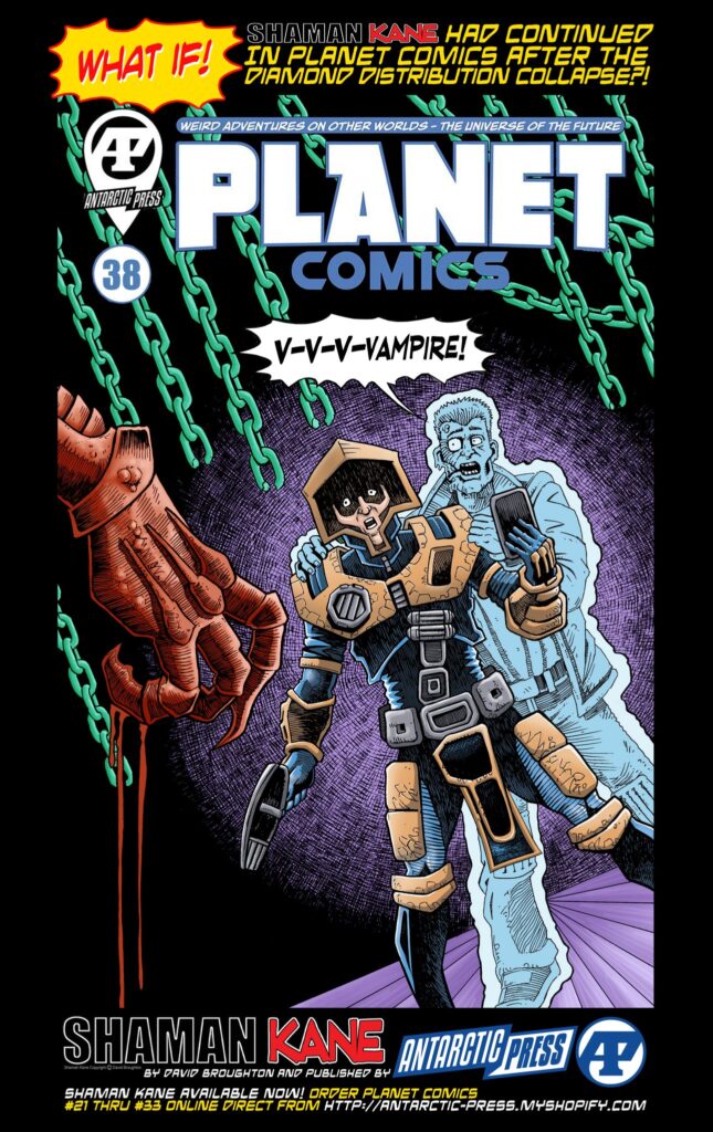 Planet Comics #38 (Antarctic Press, Unpublished) - cover by David Broughton