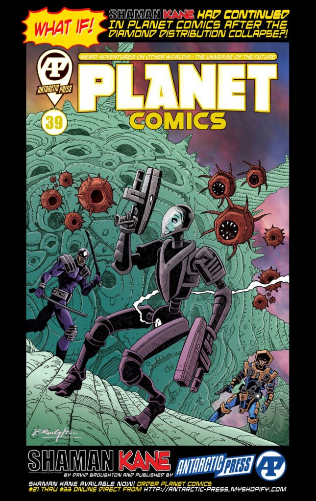 Planet Comics #39 (Antarctic Press, Unpublished) - cover by David Broughton