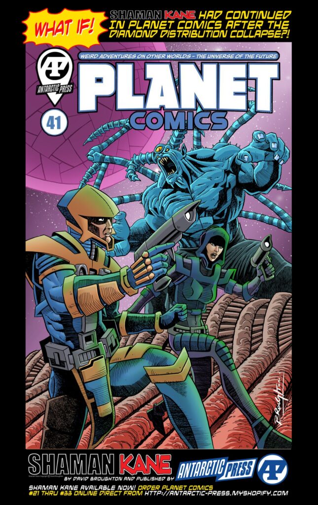 Planet Comics #41 (Antarctic Press, Unpublished) - cover by David Broughton