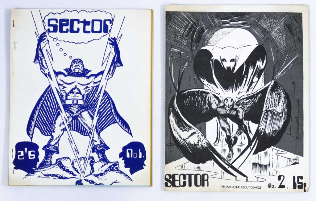 Sector #1 and #2, edited by Mike Cruden, featuring covers by Alan Hunter and Jim Marshal